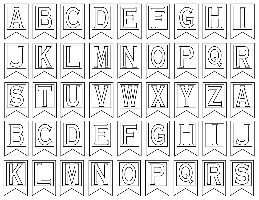 Free Printable Alphabet Letters  Banner Flag Letter PDF Templates Regarding Letter Templates For Banners