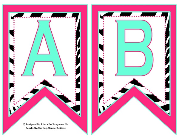 small swallowtail printable banner letters a z numbers 0