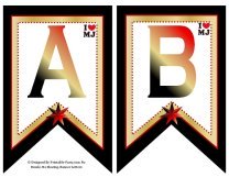 small swallowtail printable banner letters a z numbers 0