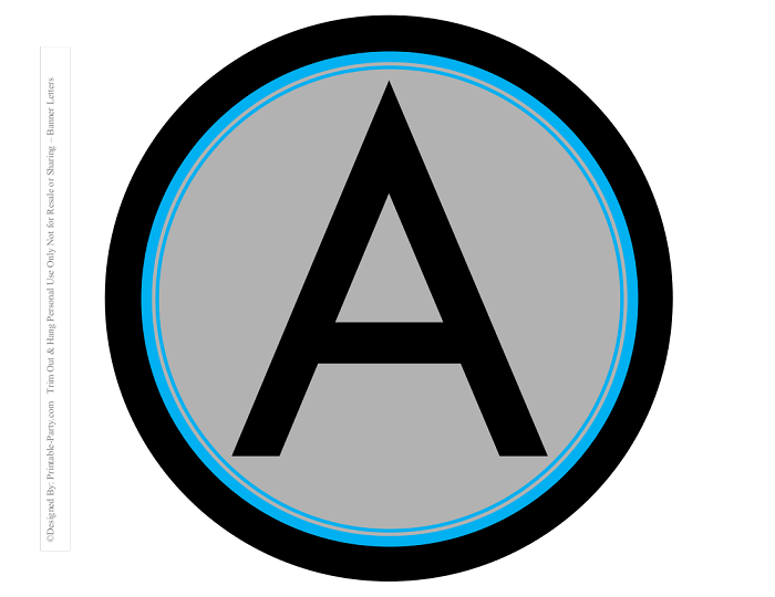 8 Inch Printable Circle Banner Letters