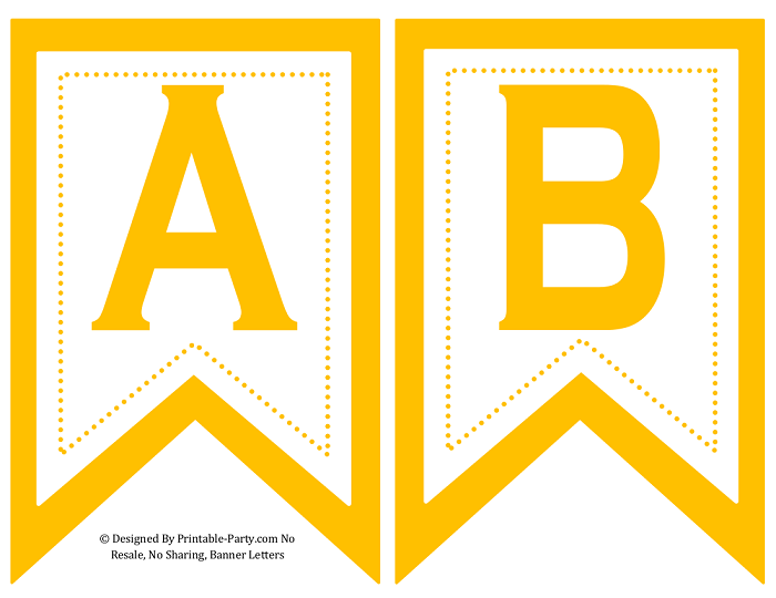 Small Swallowtail Printable Banner Letters A Z Numbers 0 9 TH ST 