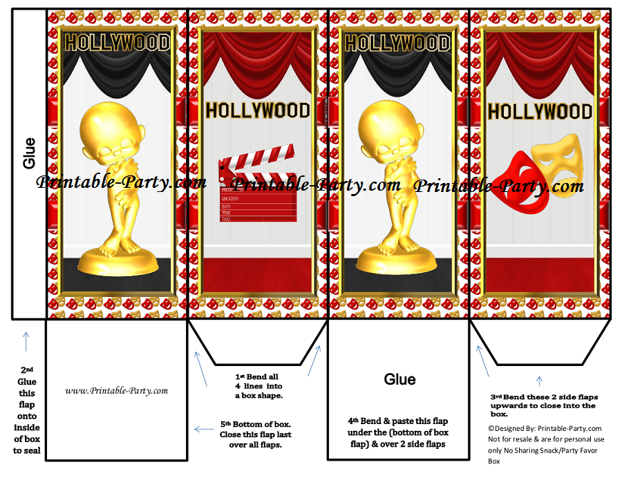 Printable Hollywood Movie Party Supplies