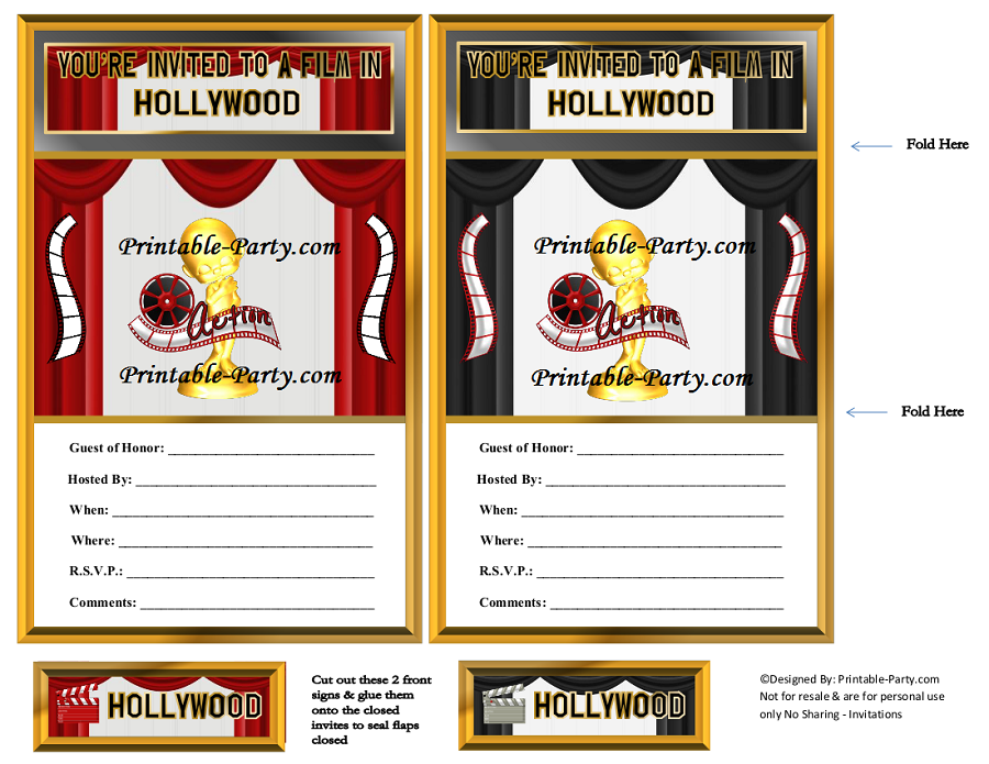 Printable Hollywood Movie Party Supplies Movie Theme Party Decorations printable-hollywood-movie-party-supplies-movie-theme-party-decorations