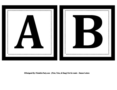 Small Square Printable Alphabet Letters | Printable Banner Letters