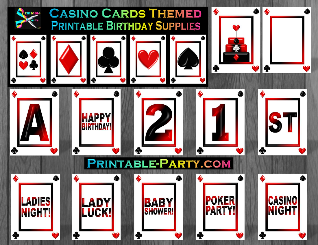 Printable Casino Night Party Supplies Casino Birthday Party Decorations Printable Casino Night Party Supplies Casino Birthday Party Decorations