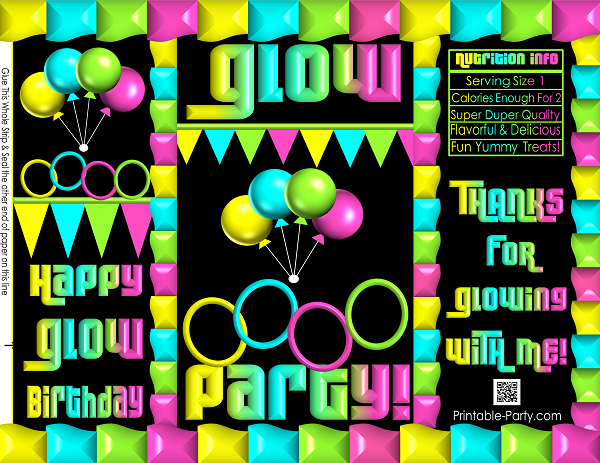 printable chip bags diy potato chip bags party favor glow in the dark party flyer