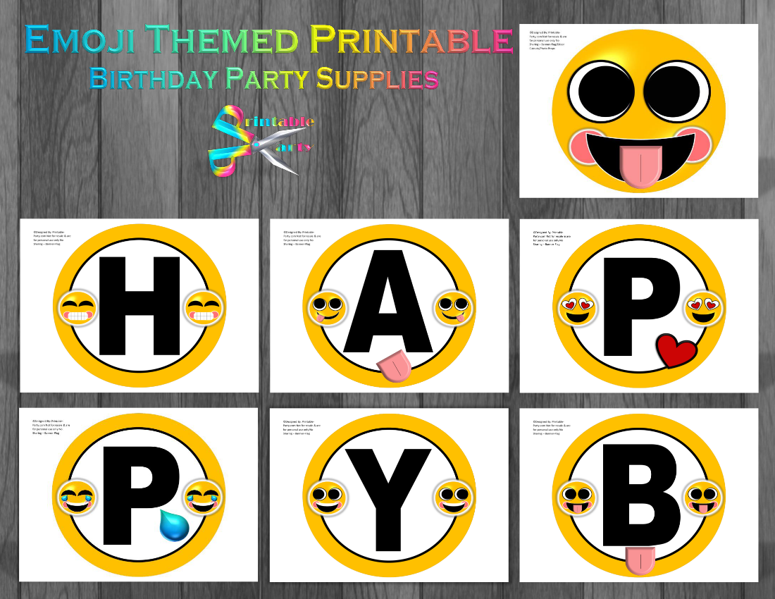 Emoji Birthday Banner Free Printable