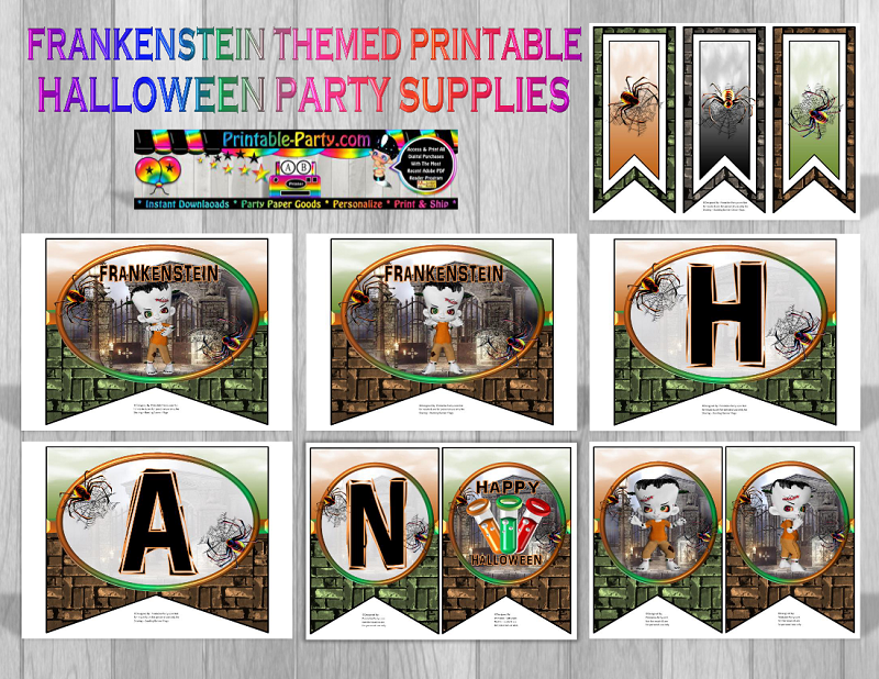 Free Printable Halloween Decorations Frankenstein Theme