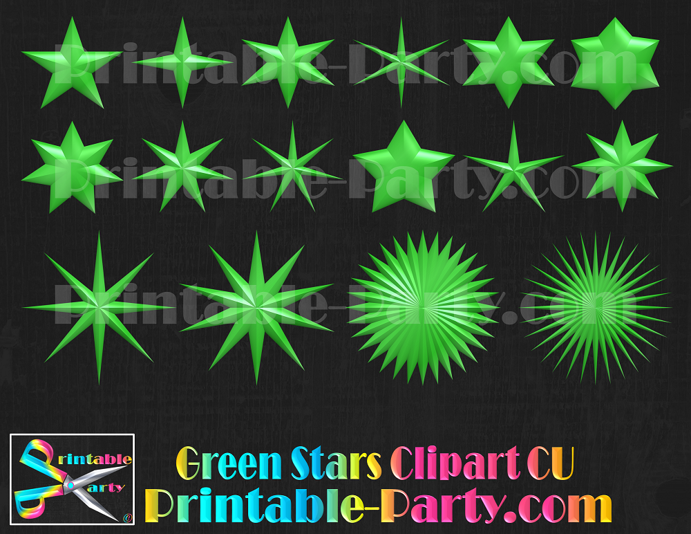 Green Stars Clipart Graphics, Green Star Images