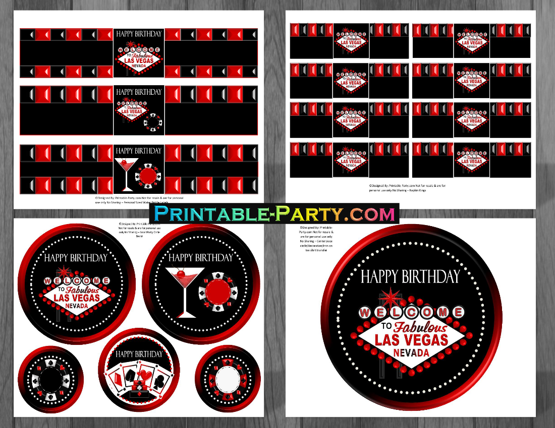 Printable Las  Vegas  Party  Supplies  Las  Vegas  Casino 