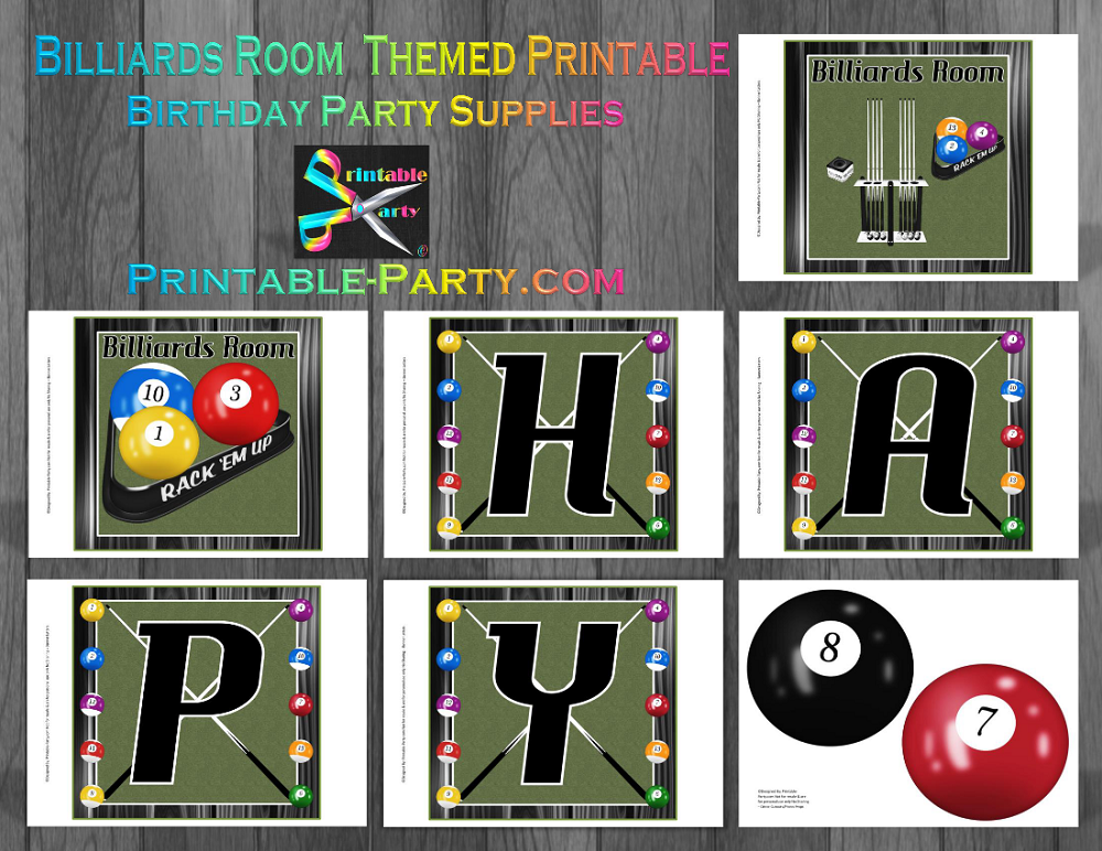 Billiards room party supplies