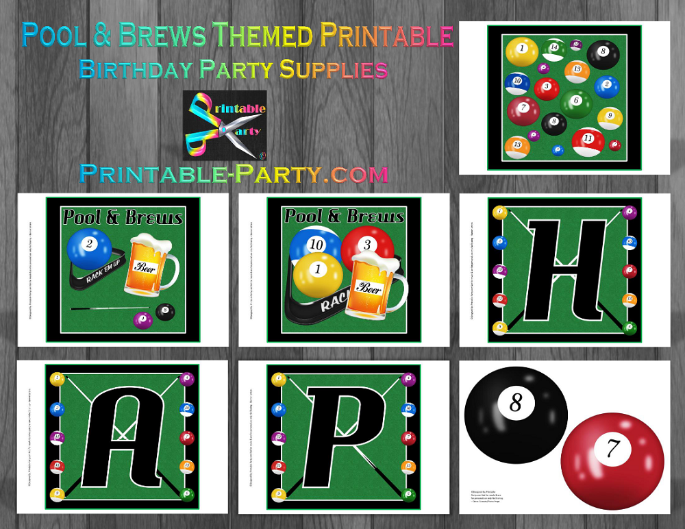 billiards party supplies