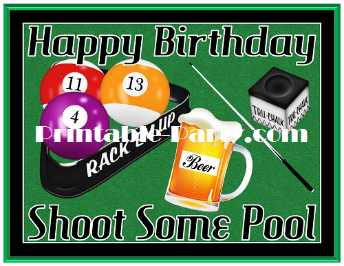 billiards party supplies